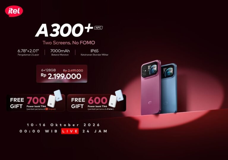 itel A300+ Punya 2 Layar, RAM hingga 12GB, dan Baterai Jumbo, Ini Harga Promonya